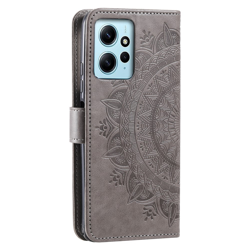 Leather Flip Cover for Xiaomi Redmi Note 12 4G Case Mandala Flower Pattern Wallet Phone Shell
