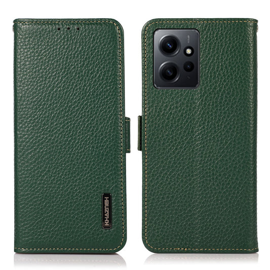 Xiaomi Redmi Note 12 4G Handyhülle – KHAZNEH Echtleder- mit RFID-blockierendem Standfunktion