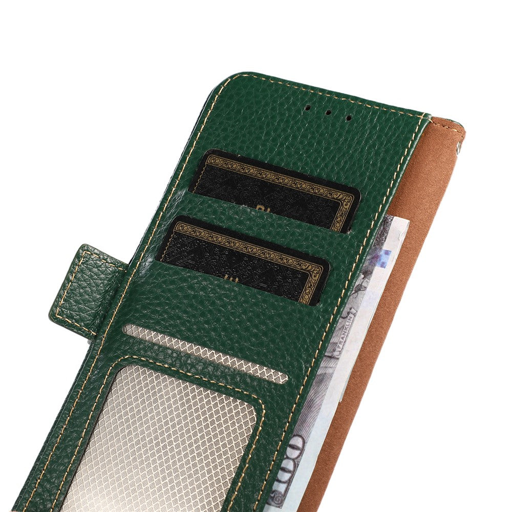 KHAZNEH For Xiaomi Redmi Note 12 4G Genuine Leather Case  RFID Blocking Stand Wallet Phone Cover