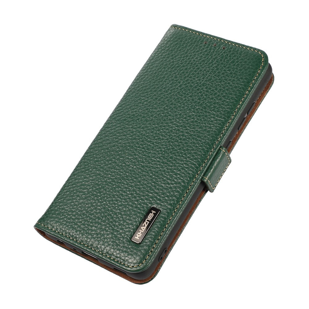 KHAZNEH For Xiaomi Redmi Note 12 4G Genuine Leather Case  RFID Blocking Stand Wallet Phone Cover