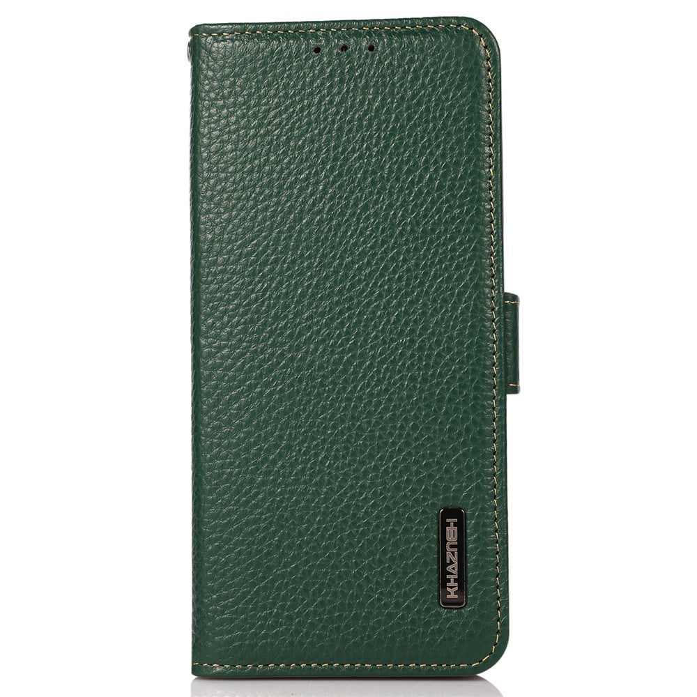 KHAZNEH For Xiaomi Redmi Note 12 4G Genuine Leather Case  RFID Blocking Stand Wallet Phone Cover