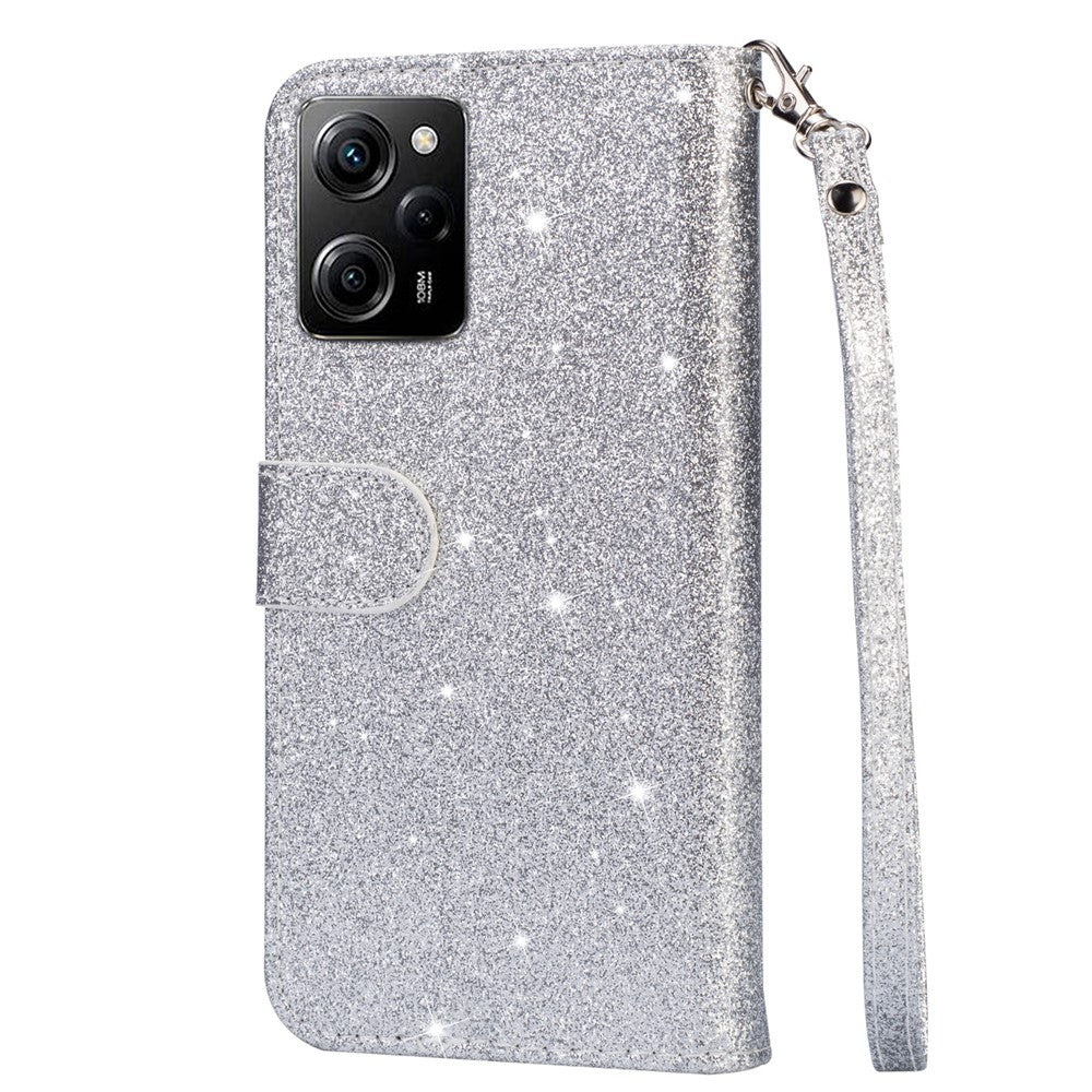For Xiaomi Poco X5 Pro 5G / Redmi Note 12 Pro Speed 5G / Note 12 Pro 5G Glittery Phone Case PU Leather Zippered Wallet Cover