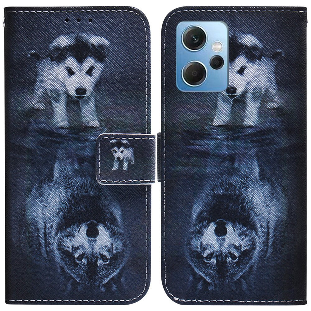 For Xiaomi Redmi Note 12 4G Shockproof Pattern Printing Phone Case Leather Wallet Shell