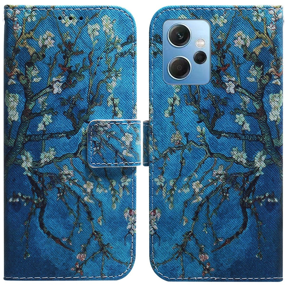 For Xiaomi Redmi Note 12 4G Shockproof Pattern Printing Phone Case Leather Wallet Shell