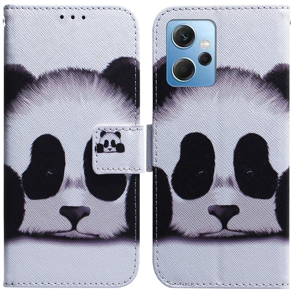 For Xiaomi Redmi Note 12 4G Shockproof Pattern Printing Phone Case Leather Wallet Shell