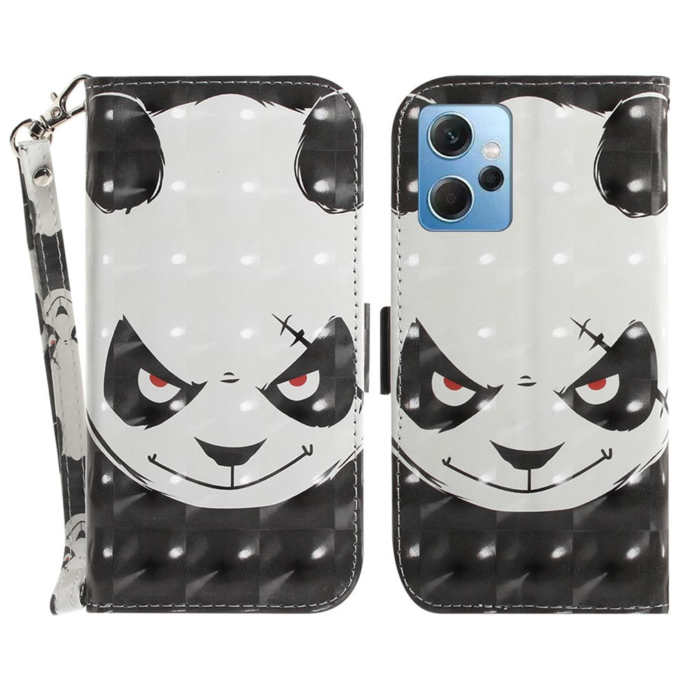 For Xiaomi Redmi Note 12 4G Phone Case, PU Leather Pattern Printing Wallet Stand Cover with Strap