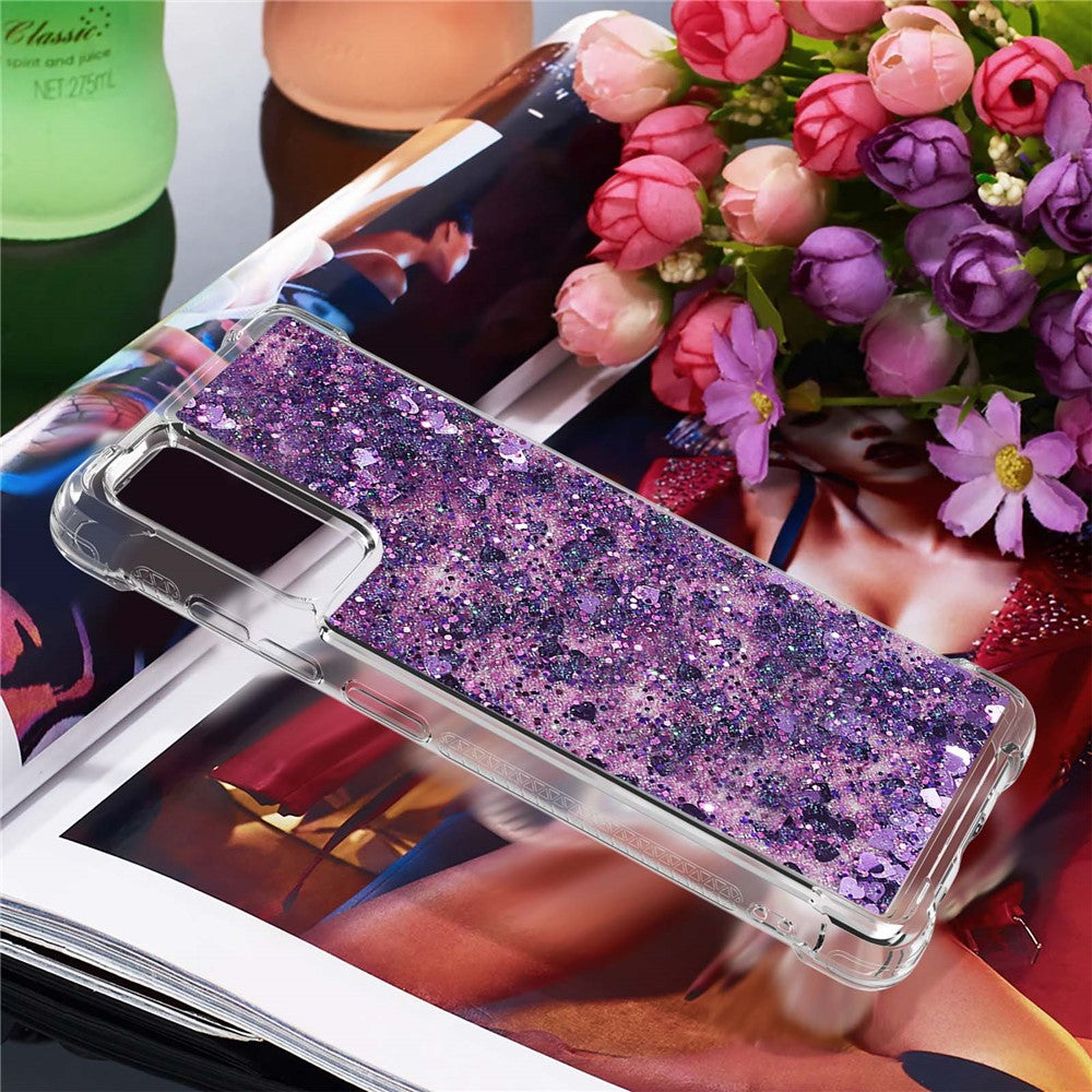 Galaxy S20 FE 4G/5G / S20 Lite / S20 FE 2022 Glitzer-Hülle – Stoßfest & mit Treibsand