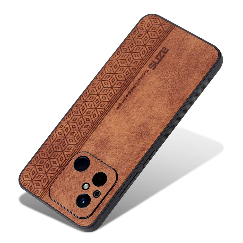 AZNS Anti-slip Phone Case for Xiaomi Poco C55 4G , Imprinted Leather Coated TPU Smartphone Cover