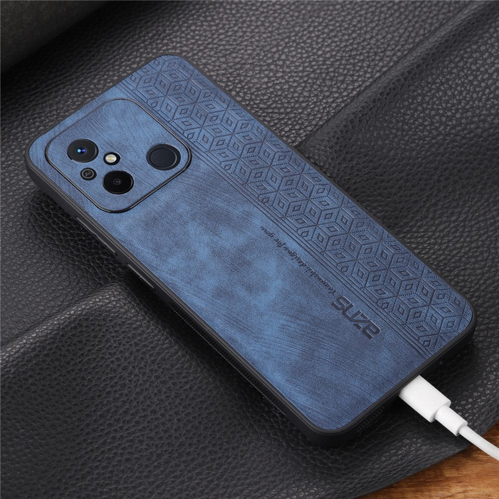 AZNS Anti-slip Phone Case for Xiaomi Poco C55 4G , Imprinted Leather Coated TPU Smartphone Cover