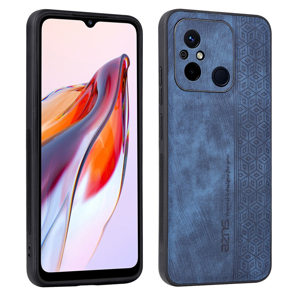 AZNS Anti-slip Phone Case for Xiaomi Poco C55 4G , Imprinted Leather Coated TPU Smartphone Cover