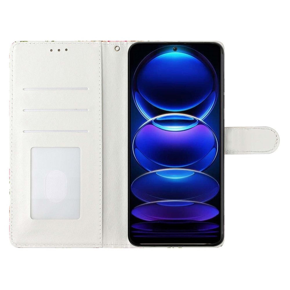 For Xiaomi Redmi Note 12 Pro 5G / Note 12 Pro Speed 5G / Poco X5 Pro 5G Pattern Printing Phone Leather Case Stand Phone Wallet Cover with Strap