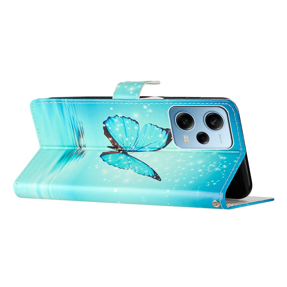 For Xiaomi Redmi Note 12 Pro 5G / Note 12 Pro Speed 5G / Poco X5 Pro 5G Pattern Printing Phone Leather Case Stand Phone Wallet Cover with Strap
