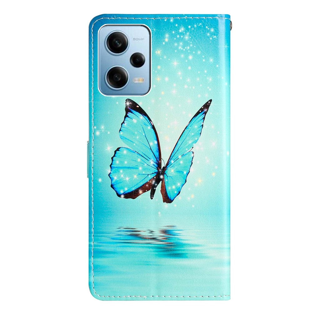 For Xiaomi Redmi Note 12 Pro 5G / Note 12 Pro Speed 5G / Poco X5 Pro 5G Pattern Printing Phone Leather Case Stand Phone Wallet Cover with Strap