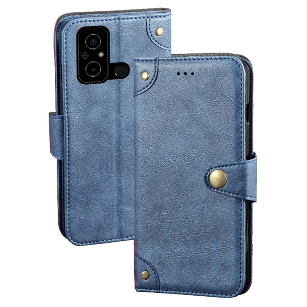 IDEWEI Magnetic Closure Phone Cover for Xiaomi Poco C55 4G , PU Leather Wallet Cell Phone Stand Case