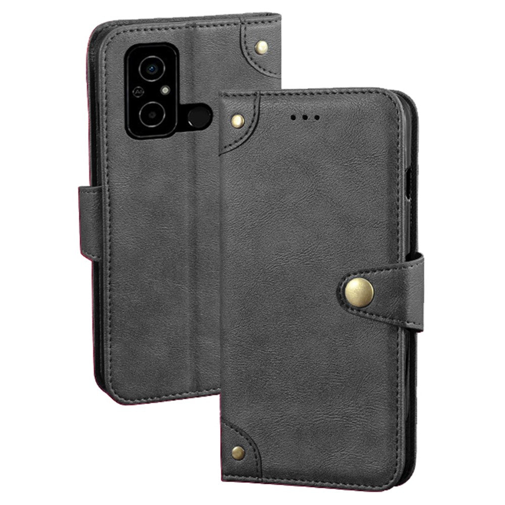 IDEWEI Magnetic Closure Phone Cover for Xiaomi Poco C55 4G , PU Leather Wallet Cell Phone Stand Case