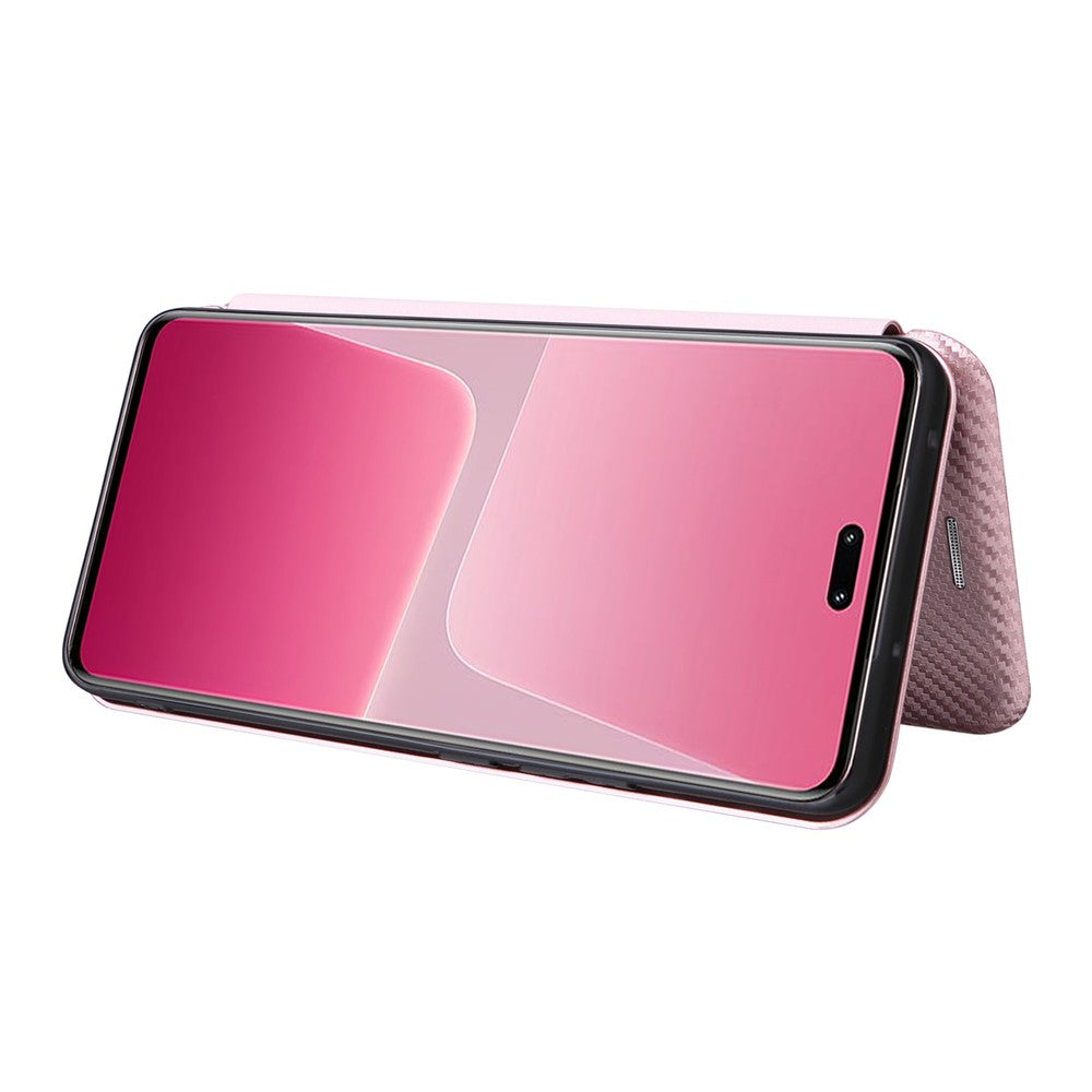 For Xiaomi 13 Lite / Civi 2 5G Phone Case PU Leather Carbon Fiber Texture Stand Card Slot Cover