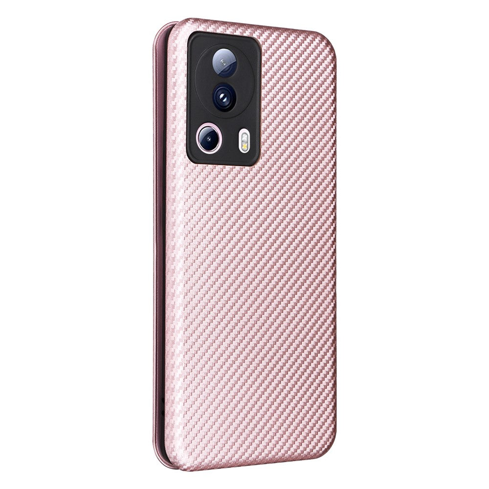 For Xiaomi 13 Lite / Civi 2 5G Phone Case PU Leather Carbon Fiber Texture Stand Card Slot Cover