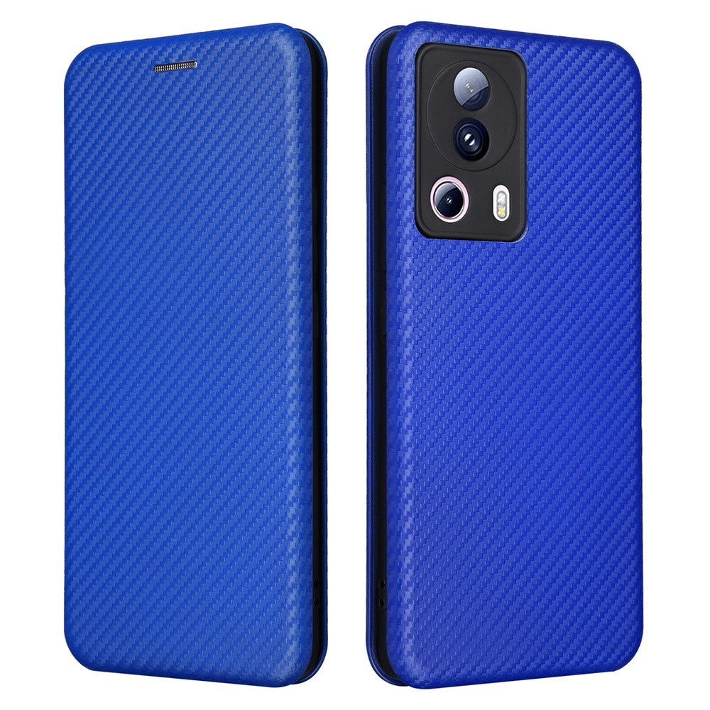 For Xiaomi 13 Lite / Civi 2 5G Phone Case PU Leather Carbon Fiber Texture Stand Card Slot Cover
