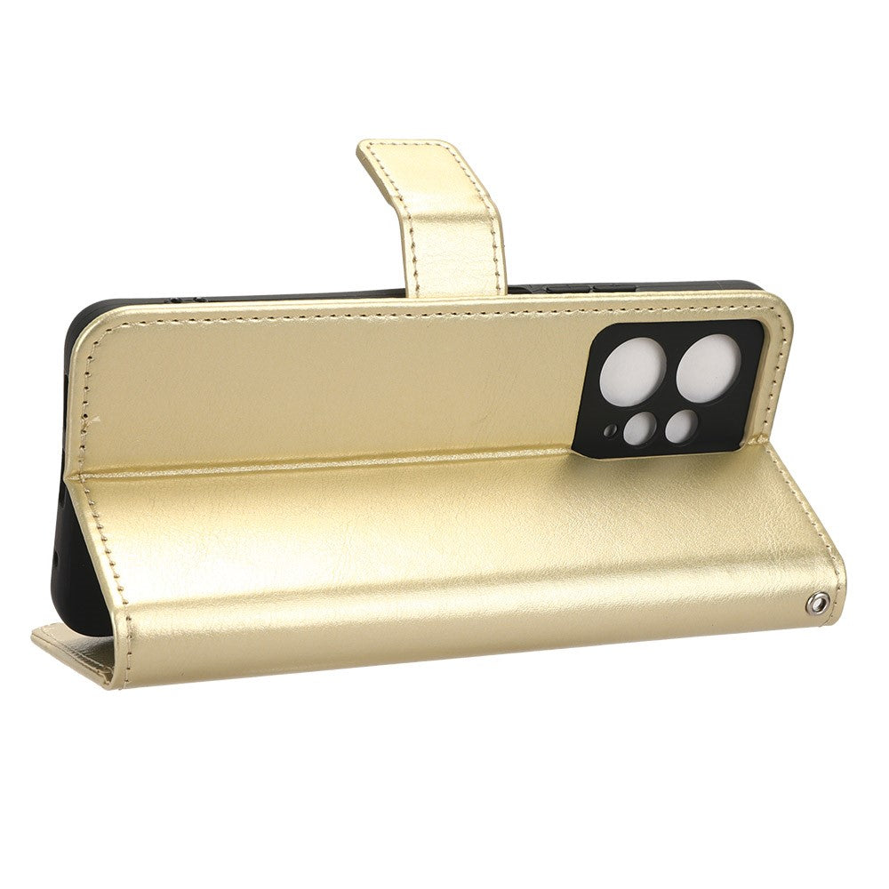 For Xiaomi Redmi Note 12 4G Wallet Stand PU Leather Case Crazy Horse Texture Cell Phone Cover