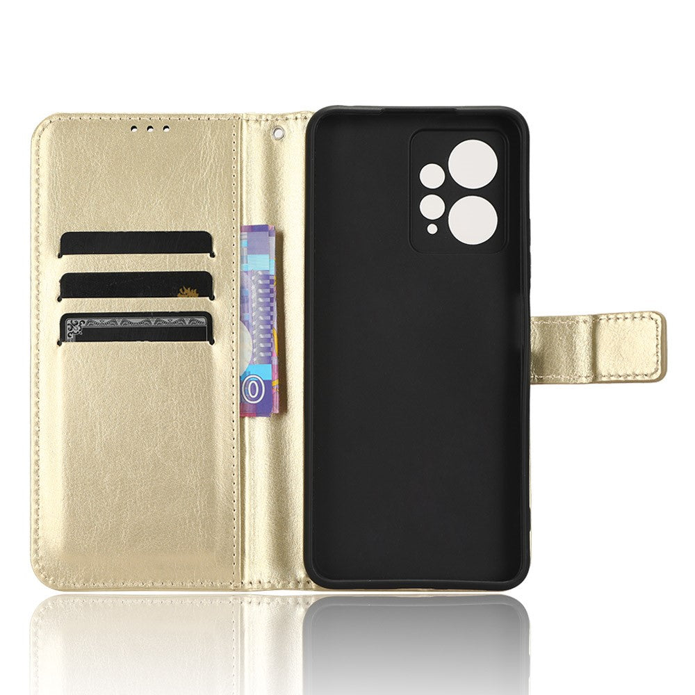 For Xiaomi Redmi Note 12 4G Wallet Stand PU Leather Case Crazy Horse Texture Cell Phone Cover