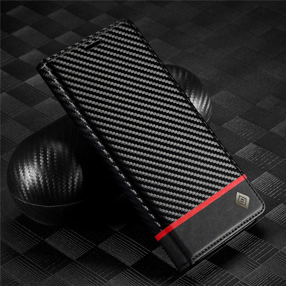LC.IMEEKE For Xiaomi Redmi Note 12 4G Leather Phone Case Carbon Fiber Texture Phone Wallet Stand Cover