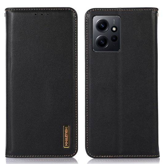 Xiaomi Redmi Note 12 4G Handyhülle – KHAZNEH mit RFID-Schutz und Standfunktion, echtes Rindsleder