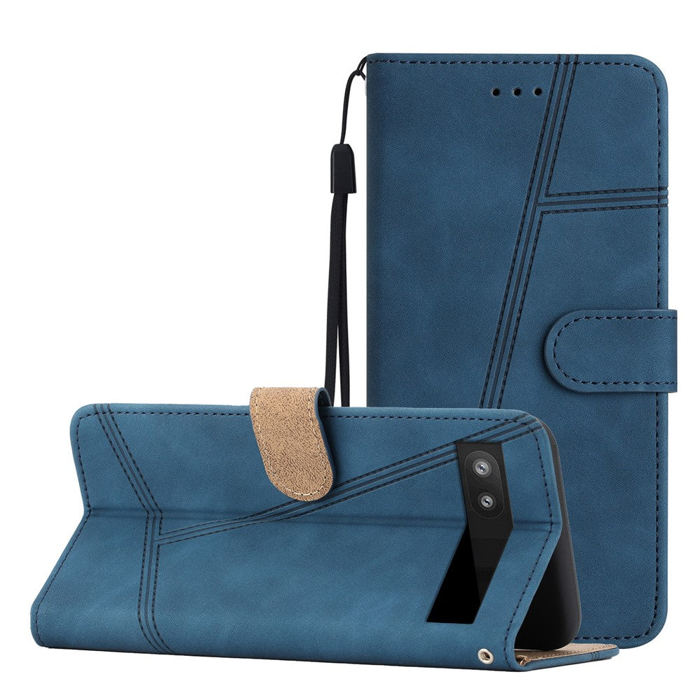 Pixel 7a Wallet-Hülle – mit Sturzschutz & geprägtem Linienmuster