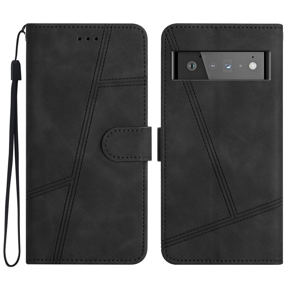 Pixel 6 Pro 5G Wallet-Hülle – mit Sturzschutz & geprägtem Linienmuster