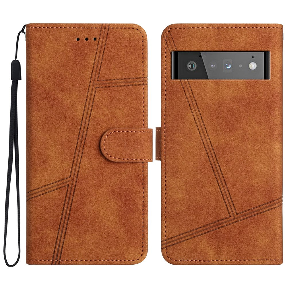Pixel 6 Pro 5G Wallet-Hülle – mit Sturzschutz & geprägtem Linienmuster