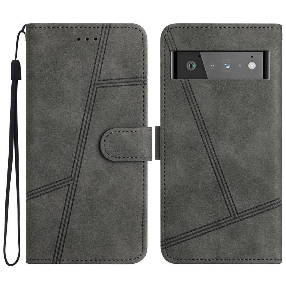 Pixel 6 Pro 5G Wallet-Hülle – mit Sturzschutz & geprägtem Linienmuster