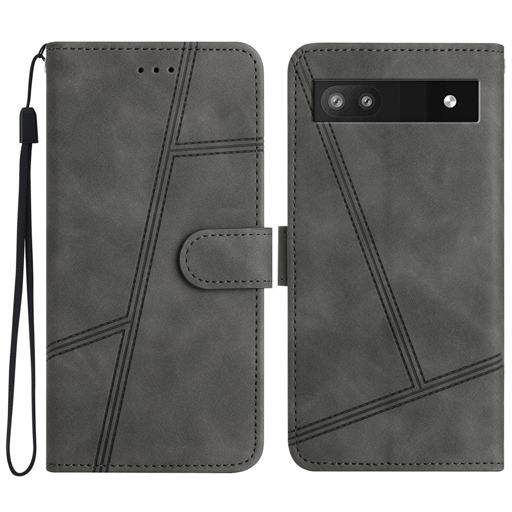 Pixel 6a Wallet-Hülle – mit Sturzschutz & geprägtem Linienmuster