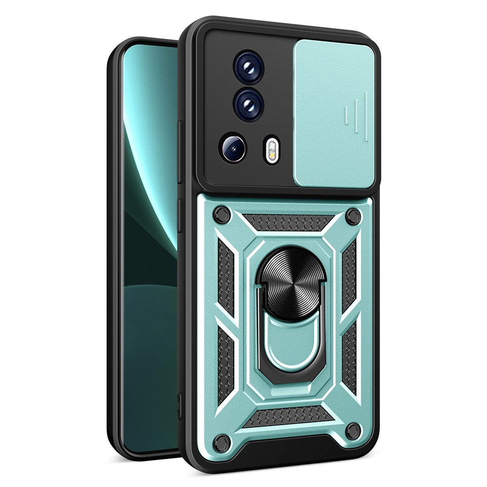 For Xiaomi 13 Lite / Civi 2 5G Kickstand PC+TPU Phone Case Slide Camera Lens Protection Phone Cover