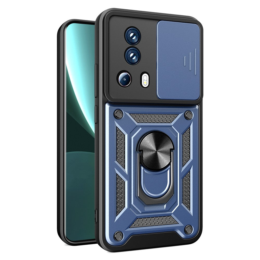 For Xiaomi 13 Lite / Civi 2 5G Kickstand PC+TPU Phone Case Slide Camera Lens Protection Phone Cover