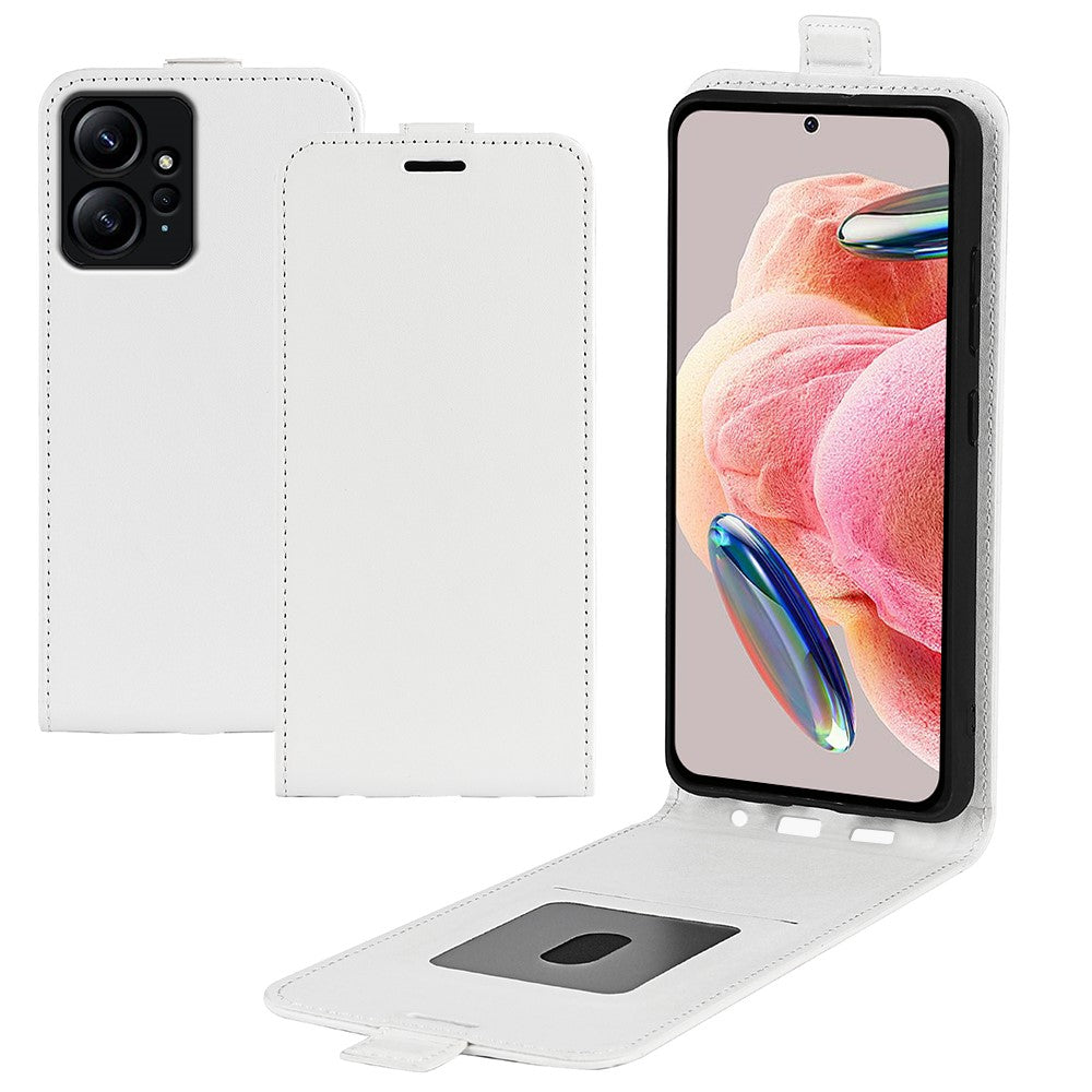 For Xiaomi Redmi Note 12 4G Vertical Flip Phone Case Crazy Horse Texture Card Holder PU Leather Protective Cover