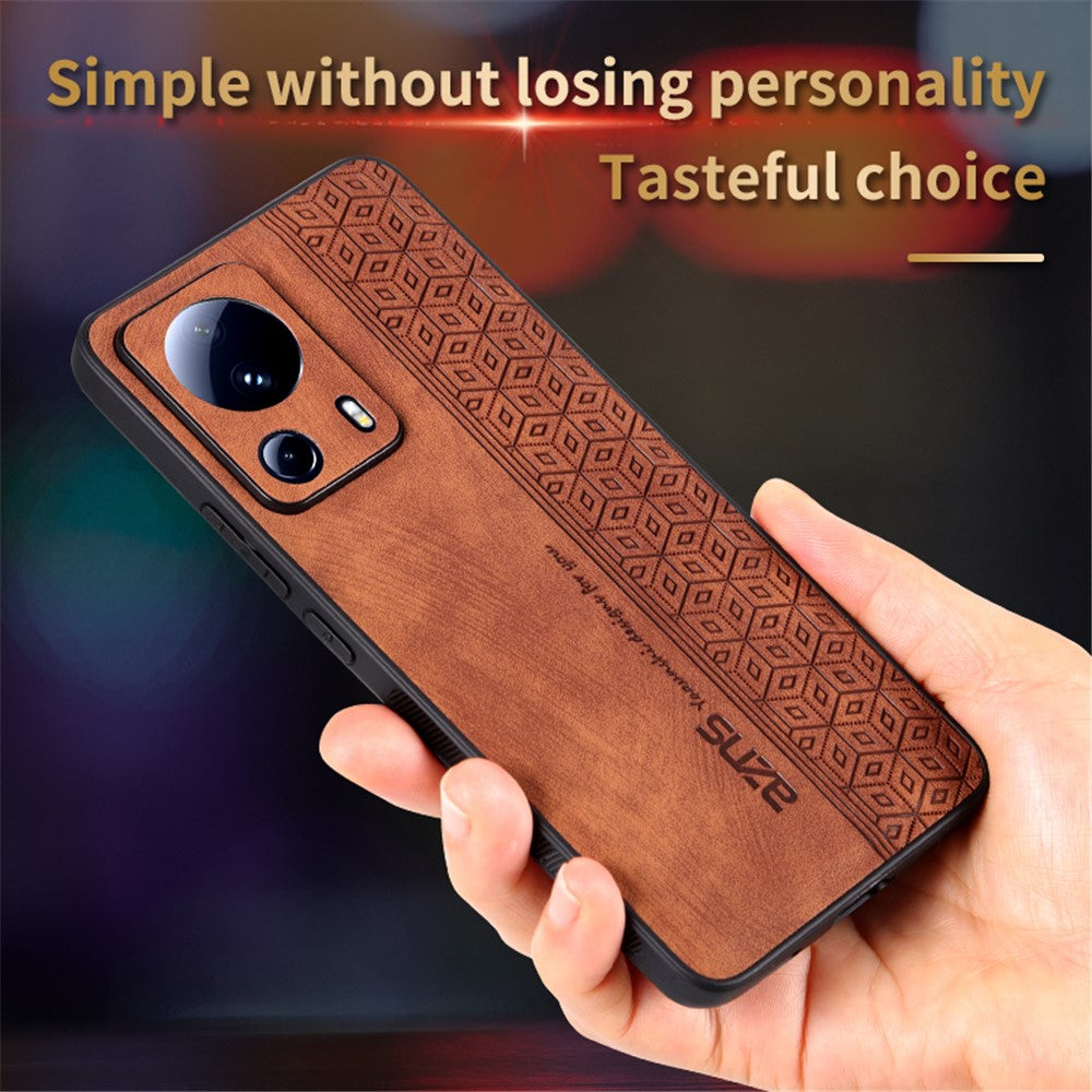 AZNS For Xiaomi 13 Lite / Civi 2 5G Anti-scratch Phone Case Imprinted PU Leather Coated TPU Back Cover