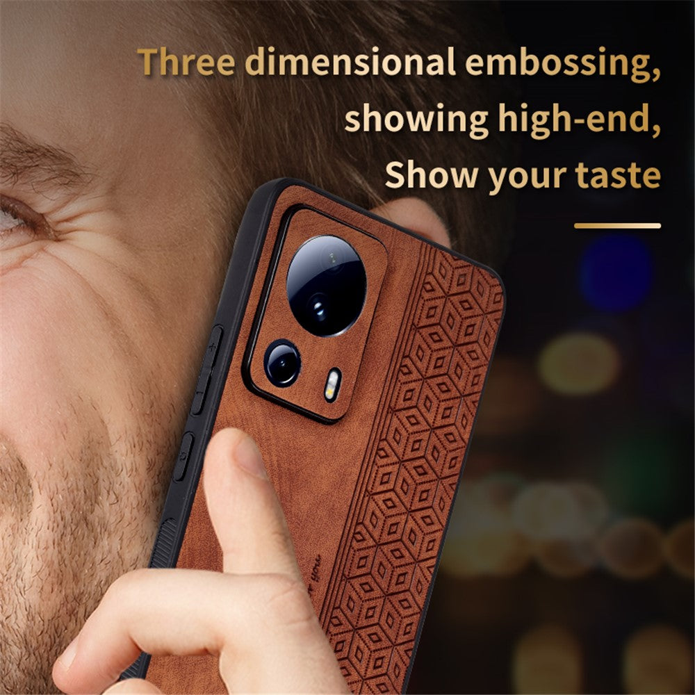 AZNS For Xiaomi 13 Lite / Civi 2 5G Anti-scratch Phone Case Imprinted PU Leather Coated TPU Back Cover