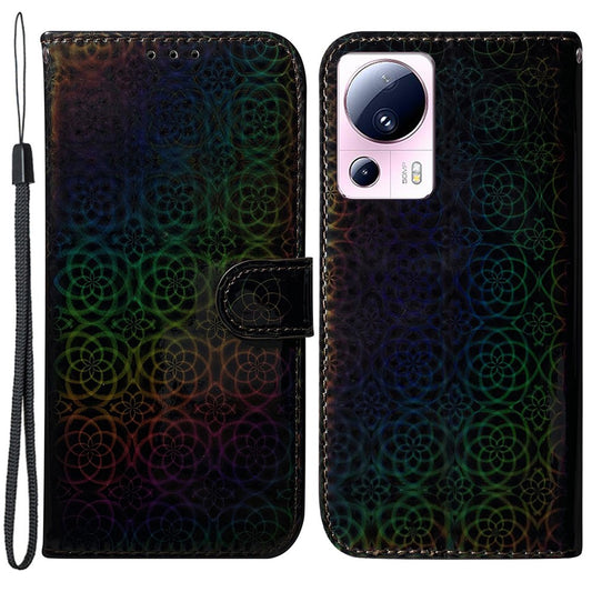 Xiaomi Civi 2 5G / Xiaomi 13 Lite Handyhülle – Civi 2 5G PU-Leder-Brieftaschen-, schillerndes Blumenmuster, Klappständer, stoßfeste