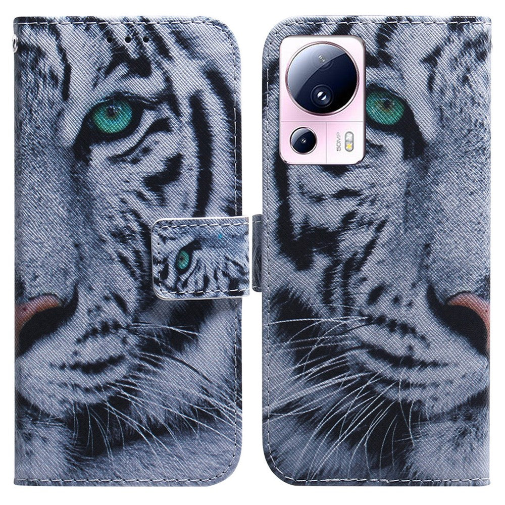 For Xiaomi 13 Lite / Civi 2 5G PU Leather Cover Wallet Stand Pattern Printing Phone Case Shell