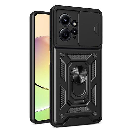 Xiaomi Redmi Note 12 4G Handyhülle – mit Ständer, Schiebelinsenschutz, PC + TPU-Abdeckung