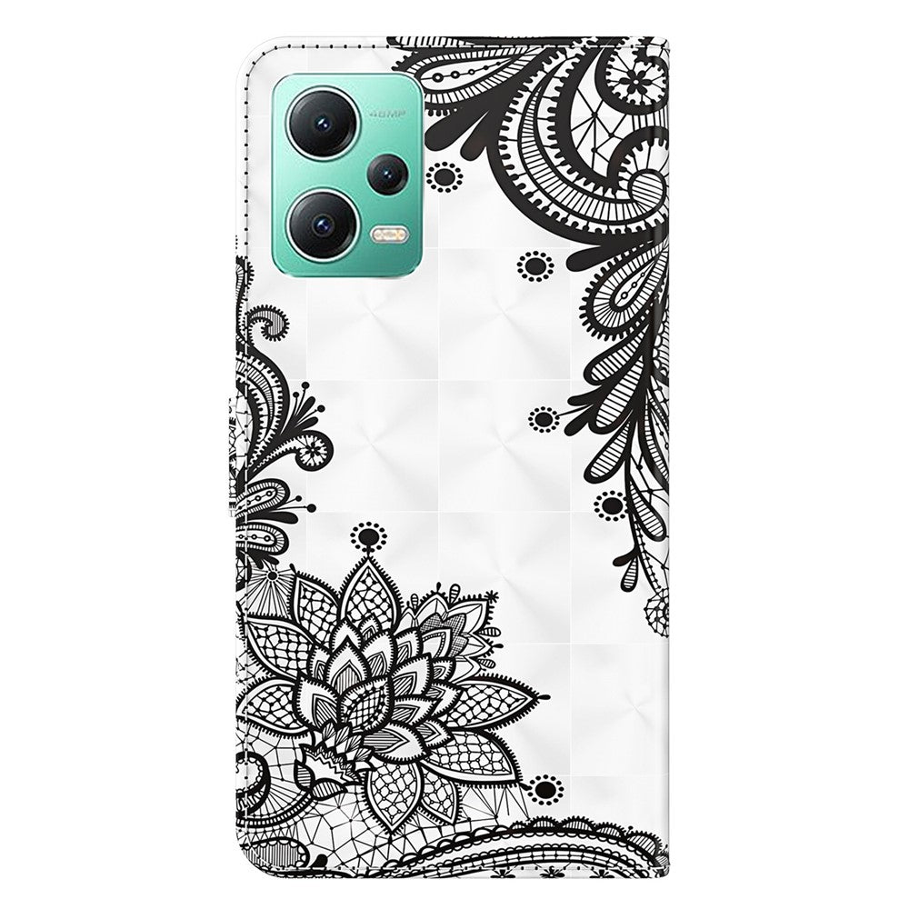 For Xiaomi Redmi Note 12 5G (China) / (India) / (Global) / Poco X5 5G Leather Phone Case 3D Pattern Printing Stand Wallet Cover