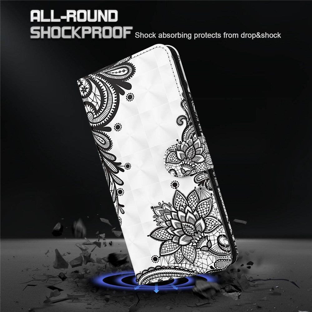 For Xiaomi Redmi Note 12 4G Wallet Leather Phone Case 3D Pattern Printing Stand Cover with Strap