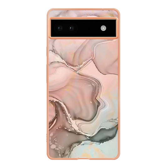 Pixel 6a Schutzhülle – Mit Marmormuster 2,0 mm Galvanik-Rückseite