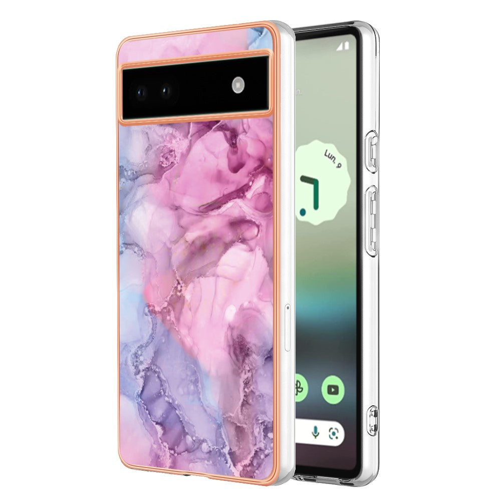 Pixel 6a Schutzhülle – Mit Marmormuster 2,0 mm Galvanik-Rückseite