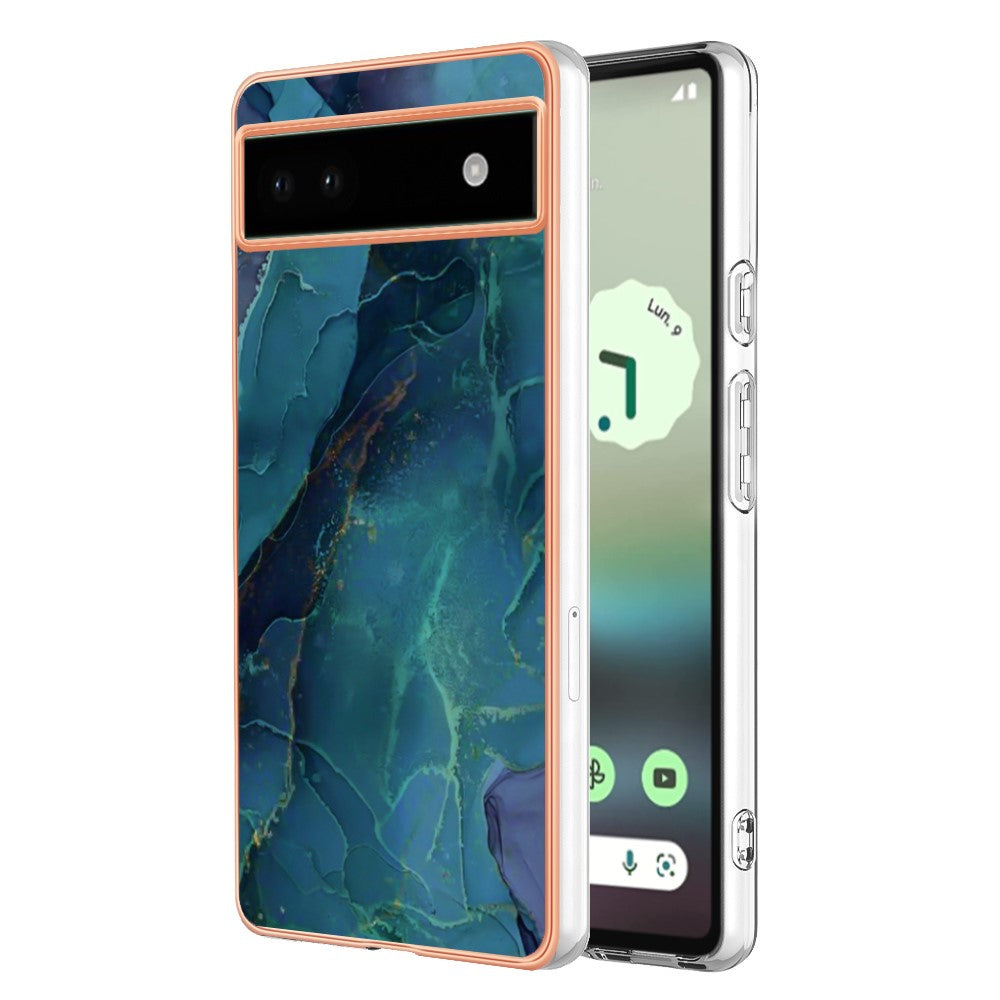 Pixel 6a Schutzhülle – Mit Marmormuster 2,0 mm Galvanik-Rückseite