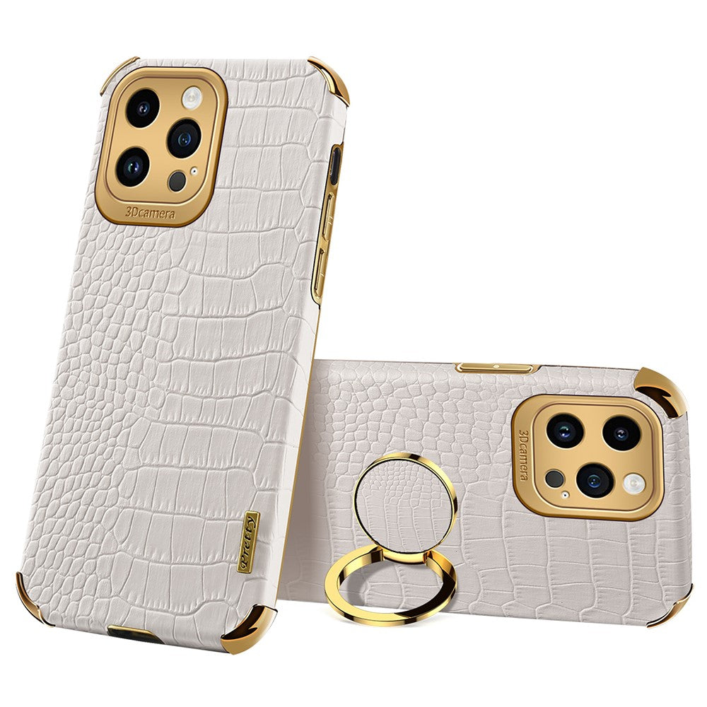 iPhone 13 Pro Max Handyhülle – in Krokodil-Optik, veredeltem Rahmen & Ständer