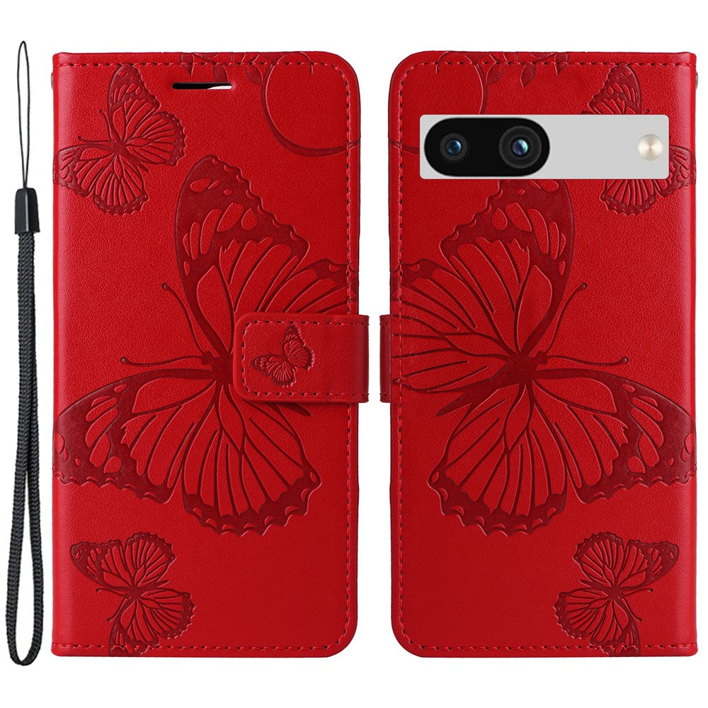 Pixel 7a Wallet-Hülle – Schmetterling Aufgedruckt & Mit Ständer und Riemen