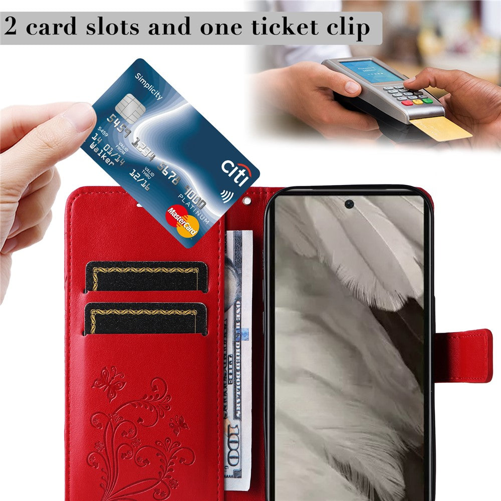 Pixel 7a Wallet-Hülle – Schmetterling Aufgedruckt & Mit Ständer und Riemen
