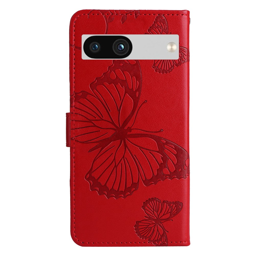 Pixel 7a Wallet-Hülle – Schmetterling Aufgedruckt & Mit Ständer und Riemen