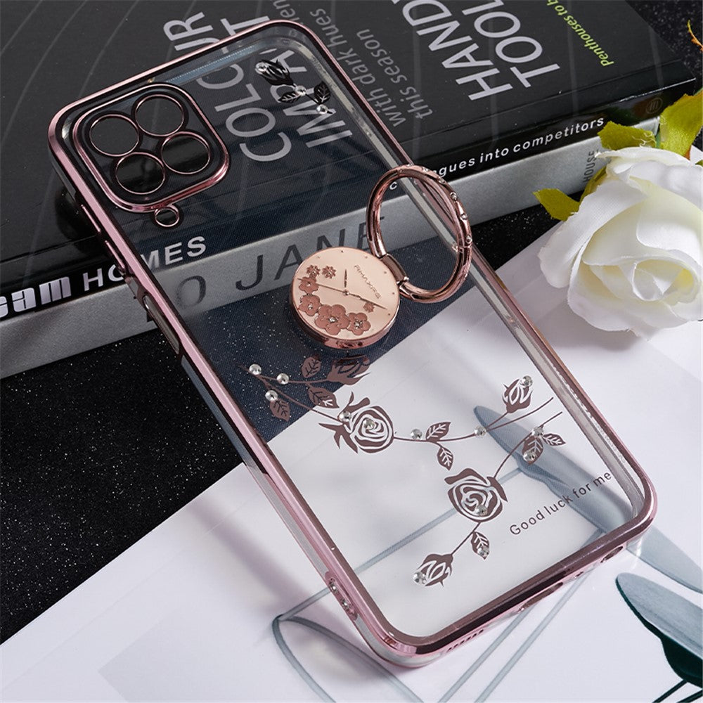 Galaxy A42 5G Blütenhülle – Glänzend mit Strass-Ring