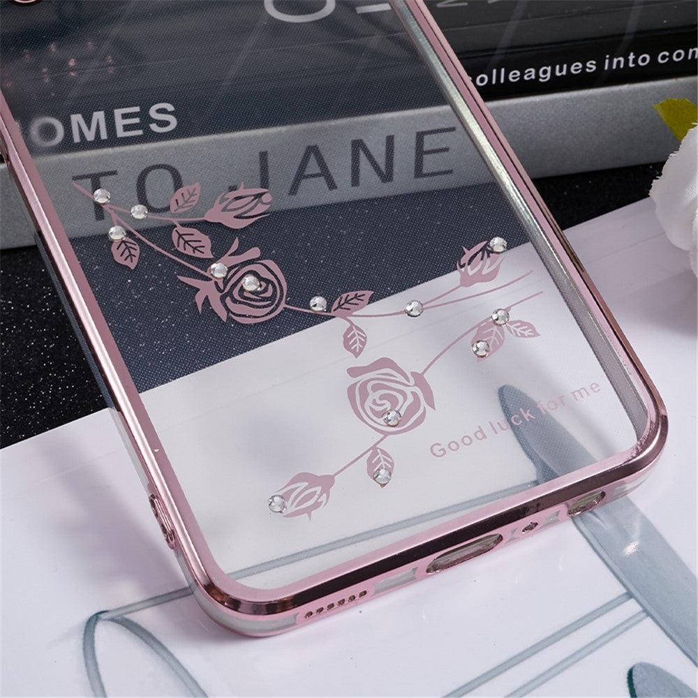 Galaxy A42 5G Blütenhülle – Glänzend mit Strass-Ring